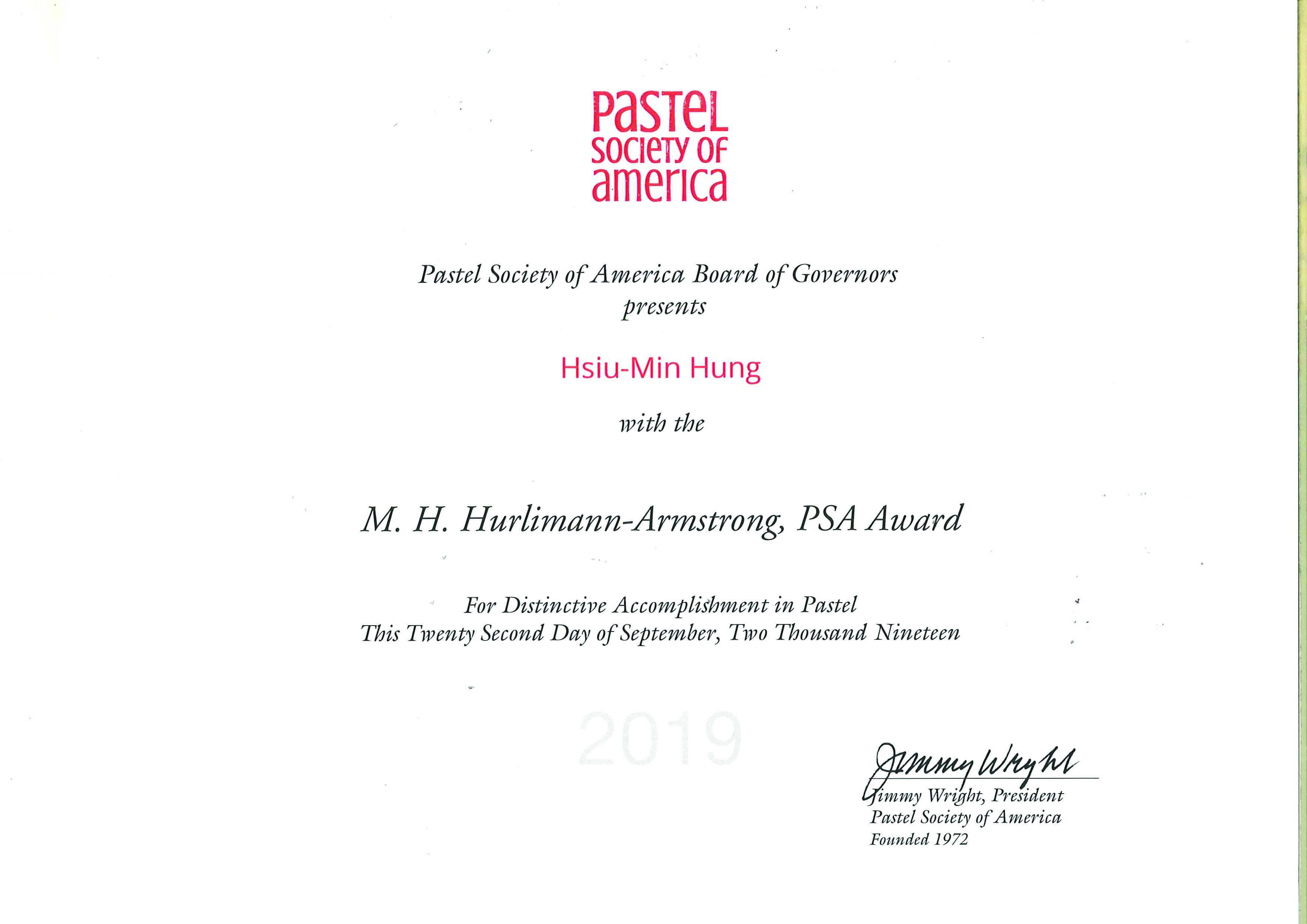 PSA M.H.Hurlimann Armstrong PSA Award