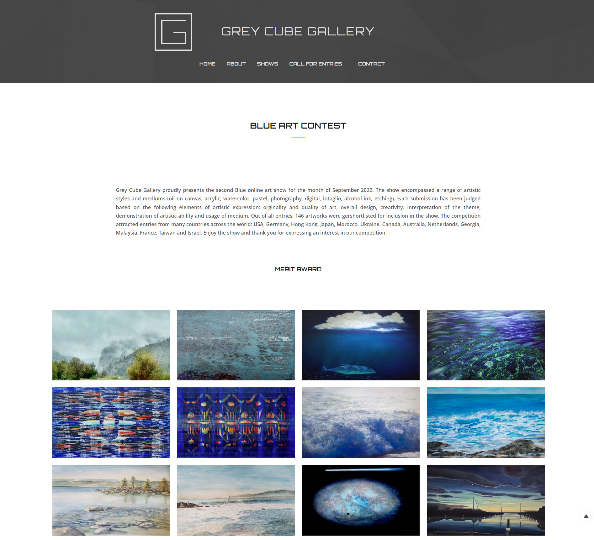 Grey Cube Gallery Blue Art Contest Merit Award
